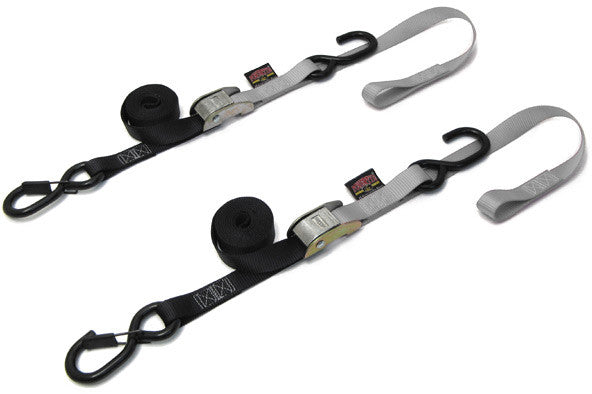 TIE-DOWN CAM SEC HOOK SOFT-TYE 1'X6' BLACK/SILVER PAIR