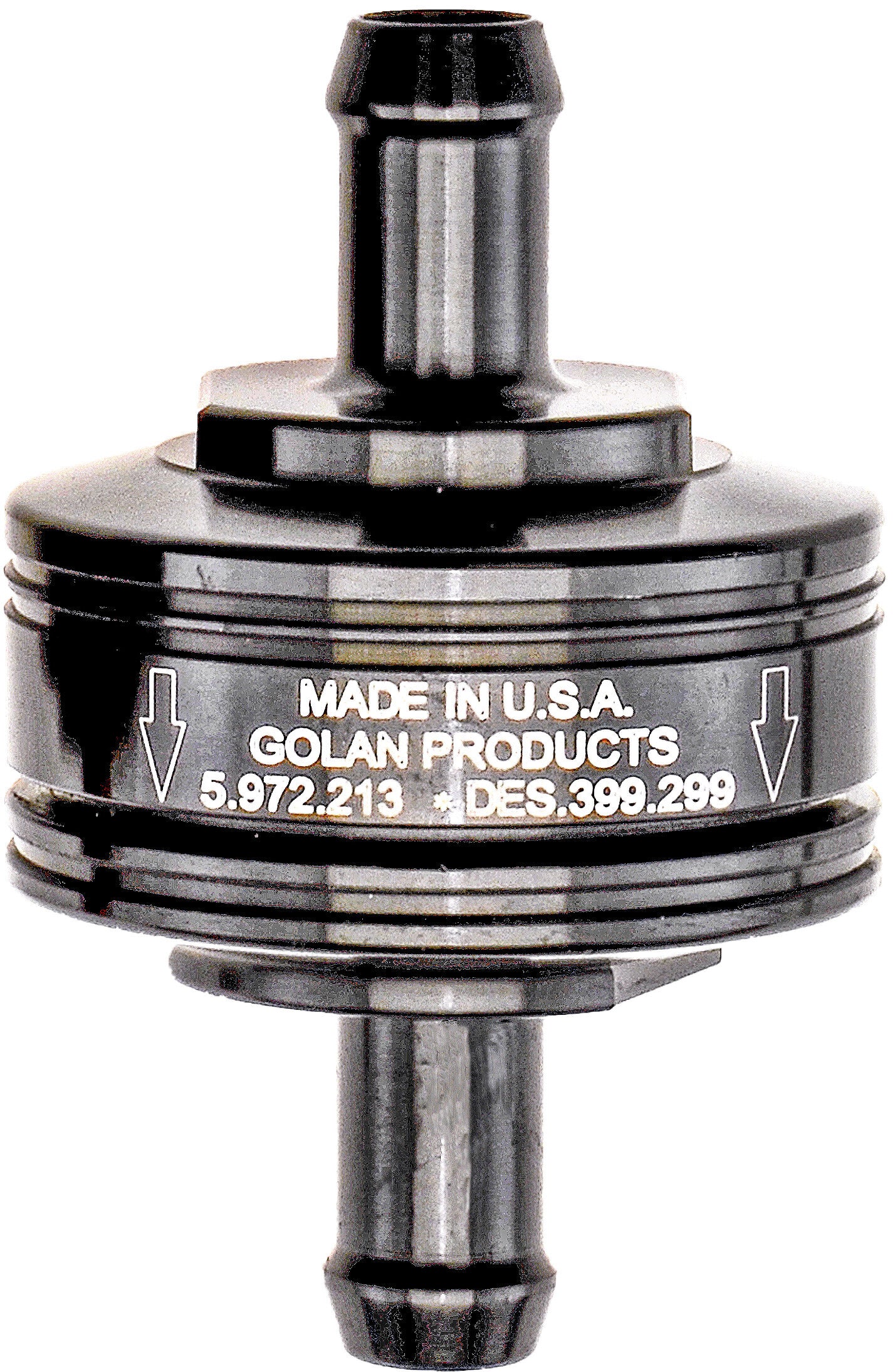 SUPER MINI FUEL FILTER BLACK 1/4" BARB FITTING