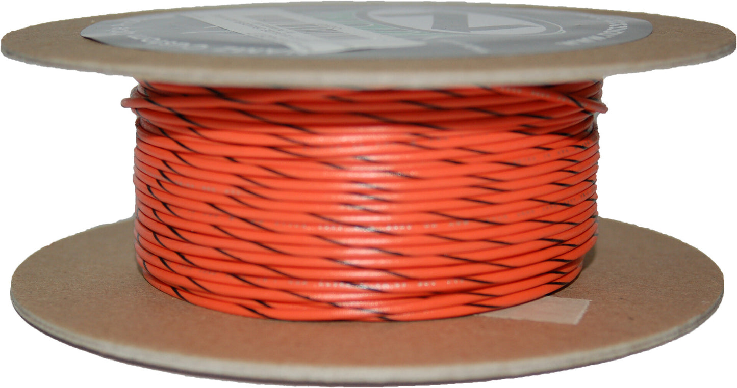 #18-GAUGE ORANGE/BLACK STRIPE 100' SPOOL OF PRIMARY WIRE