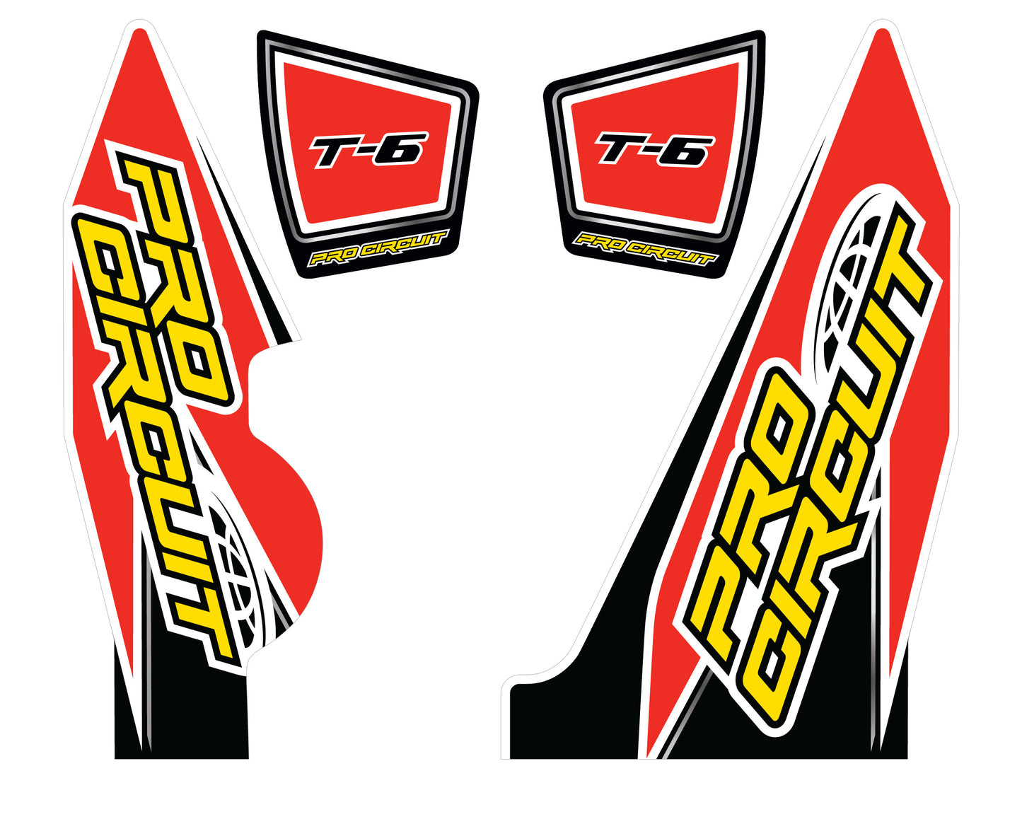 T-6 WRAP/END CAP DECALS YZ250F REPLACEMENT MUFFLER STICKERS