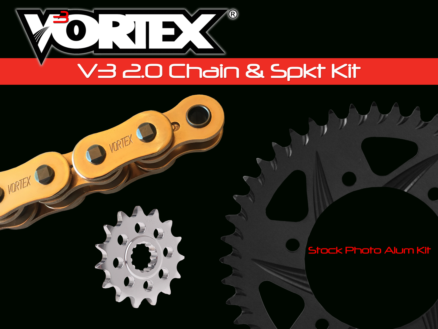 SPROCKET/CHAIN KIT STL/ALU 16/43T BLK SX3 520-108L GLD