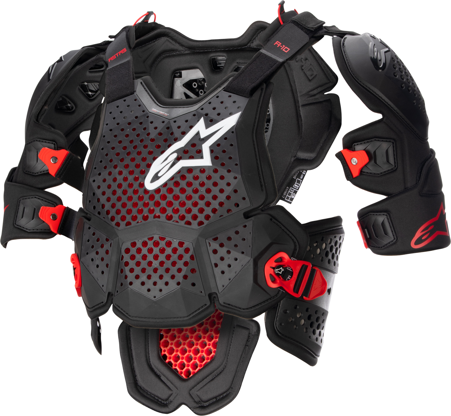 A-10 V2 FULL CHEST PROTECTOR ANTHRACITE/BLACK/RED XS/SM
