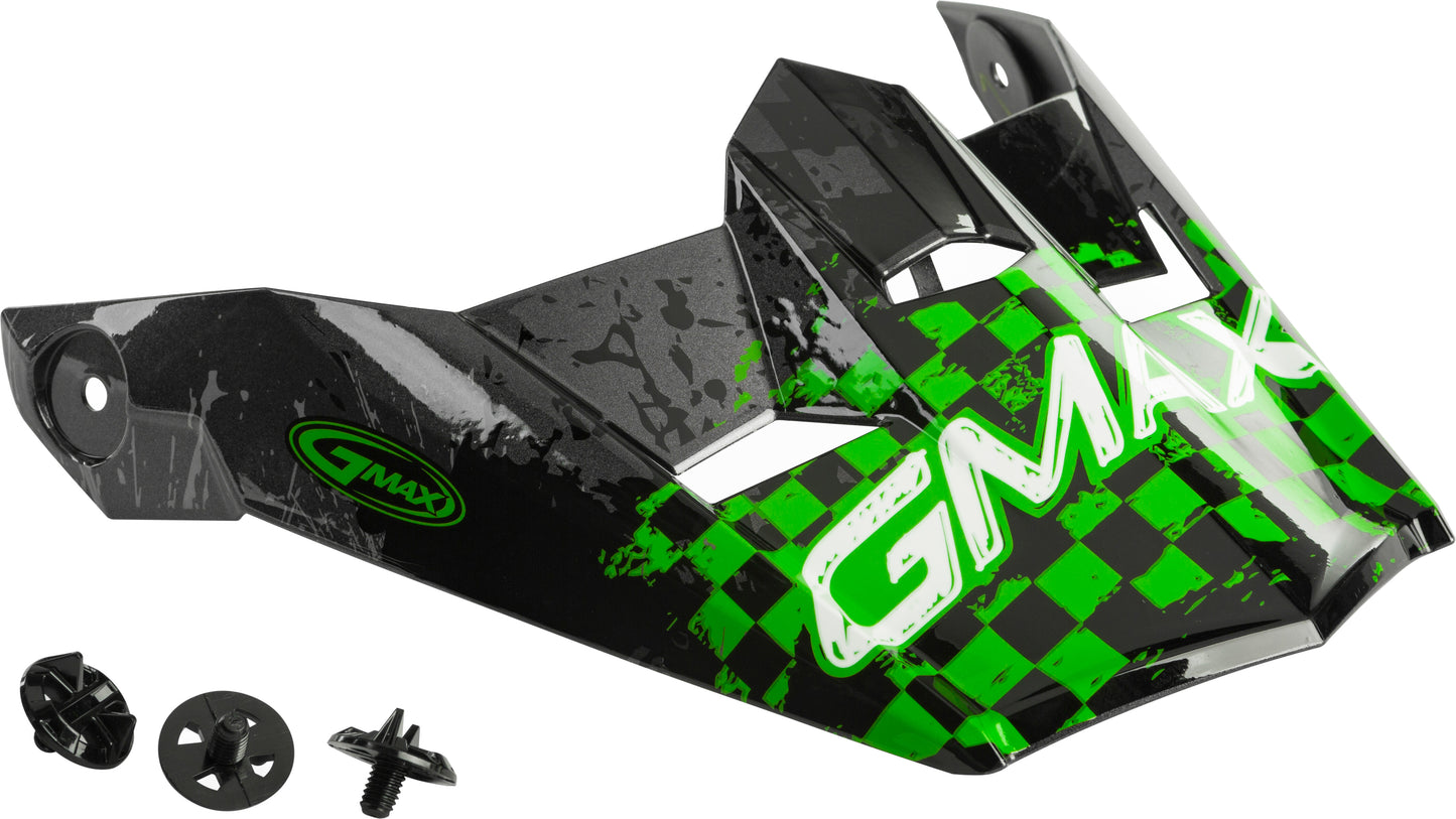 VISOR W/SCREWS ANIM8 MX-46Y ANIM8 DARK SILVER/GREEN YS-YL