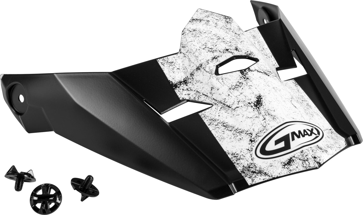 VISOR W/SCREWS DOMINANT MX-46 MATTE BLACK/WHITE/RED MD-2X