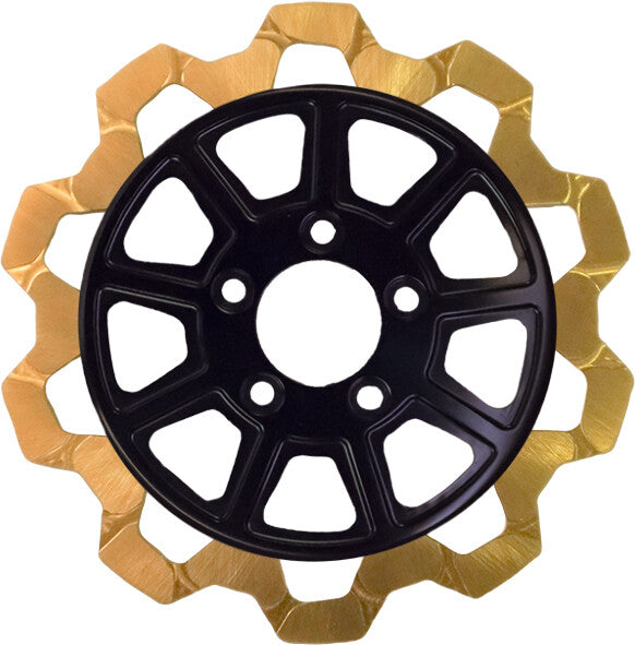 9 SPOKE ROTOR  REAR BLK/GOLD BOW TIE 11.5" 5MM