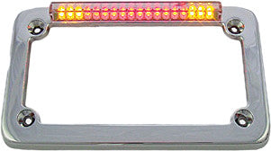 LED LICENSE PLATE FRAME CHROME W/TURN SIGNALS