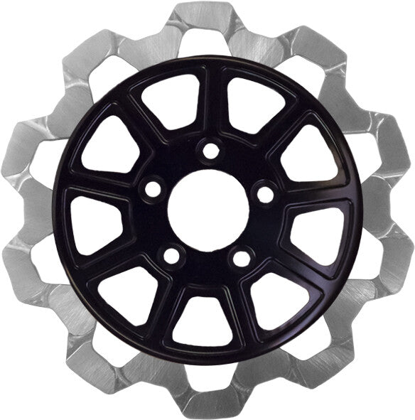 9 SPOKE ROTOR REAR BLK/SIL BOW TIE 11.5" 5MM