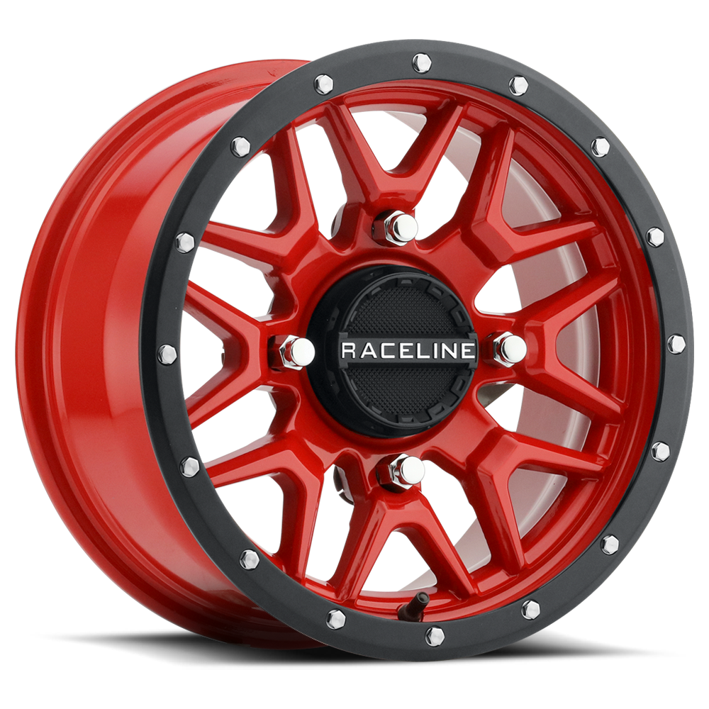 KRANK WHEEL 14X7 4/137 5+2 (+10MM) BLK/RED