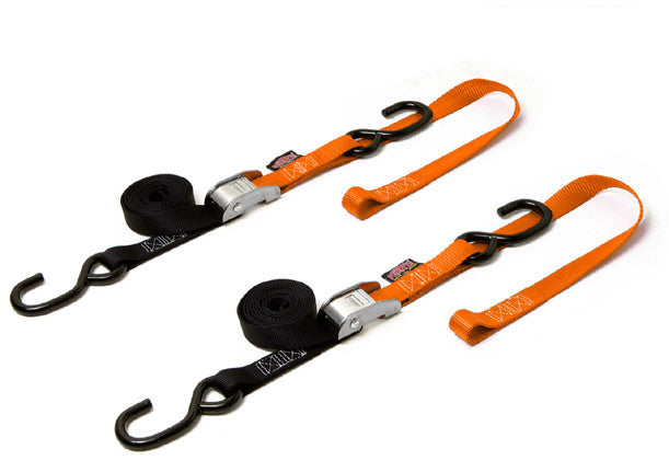 TIE-DOWN CAM S-HOOK SOFT-TYE 1"X6' BLACK/ORANGE PAIR