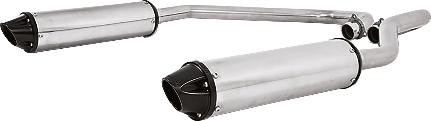 DUAL SLIP-ON SYSTEM W/ PERFORMANCE MUFFLER BLK TIP