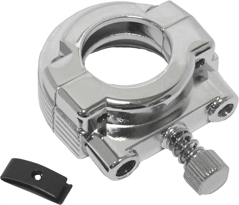 THROTTLE CLAMP DUAL CABLE SCREW IN CHROME