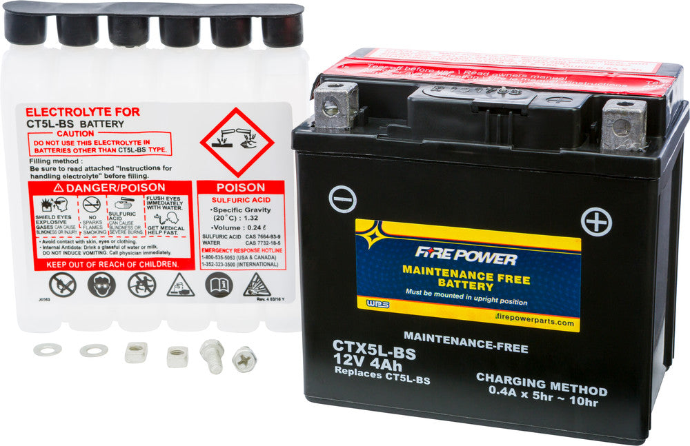 49-2266 FIRE POWER BATTERY CTX5L-BS MAINTENANCE FREE