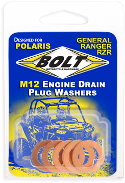 ENGINE DRAIN PLUG WASHER M12X20 COPPER  5PK