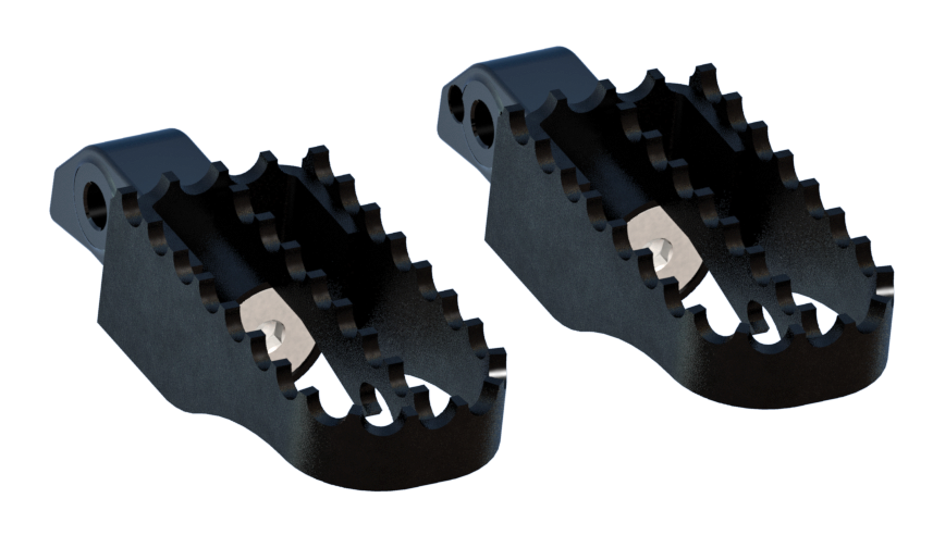 MX STYLE STYLE FOOT PEGS PR PASSENGER BLACK