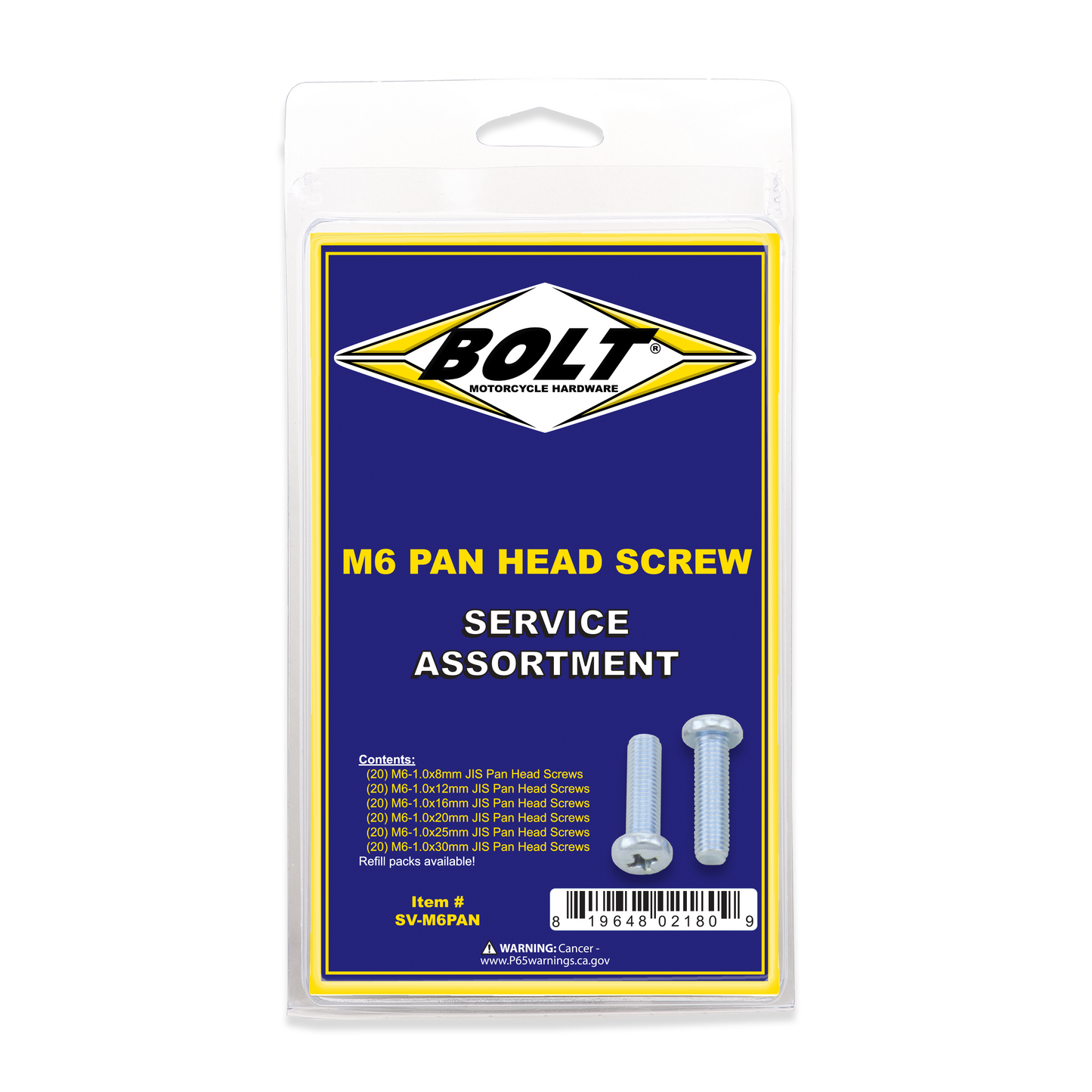 M6 PAN HEAD PHILLIPS ASSORTMENT 120 PIECE KIT