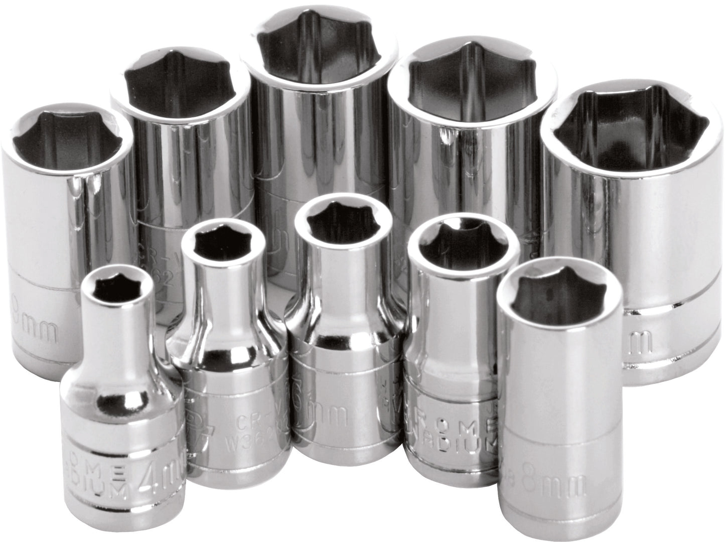 10 PC 1/4" MET SOCKET SET SHALLOW