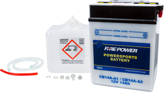 490-2210 FIRE POWER BATTERY W/ACID CB14A-A1/14A-A2 12V HEAVY DUTY