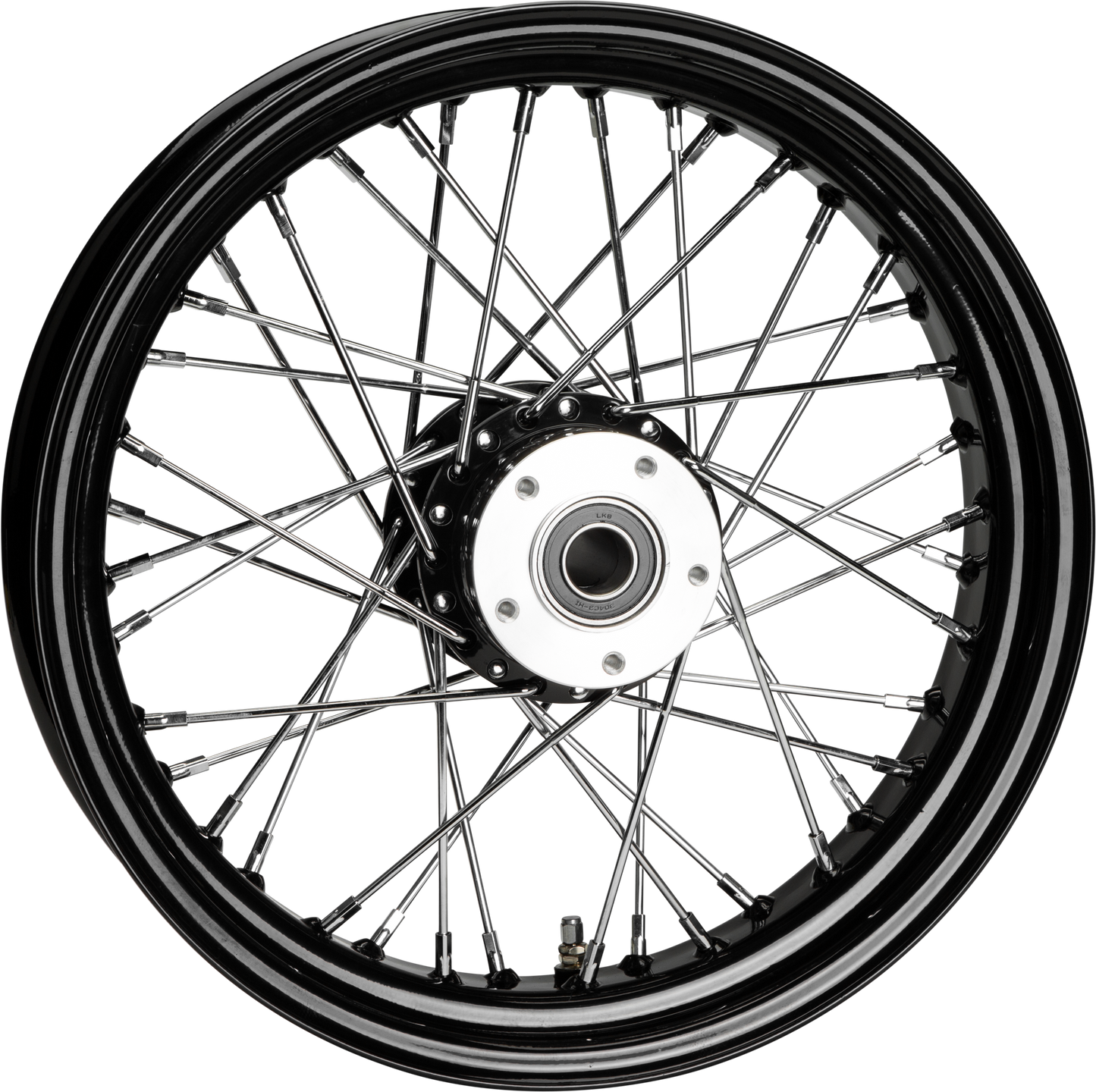 FR 40-SPK DD BLACK 16X3.5 FLT-HUB 1" AXL 00 LTR
