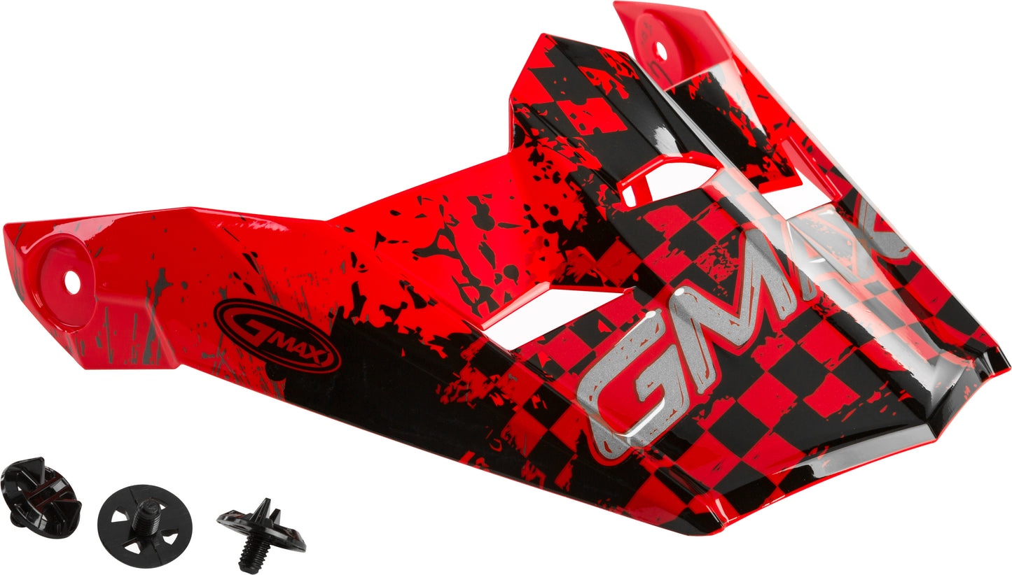 VISOR W/SCREWS ANIM8 MX-46Y ANIM8 RED/BLACK/SILVER YS-YL