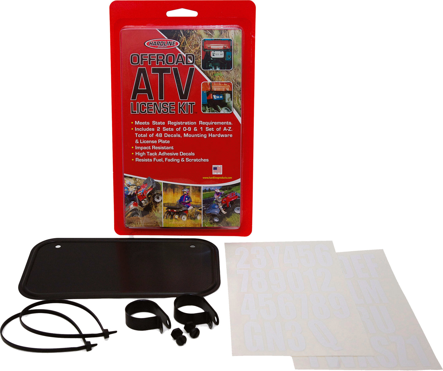 ATV LICENSE PLATE KIT BLACK ALUMINUM