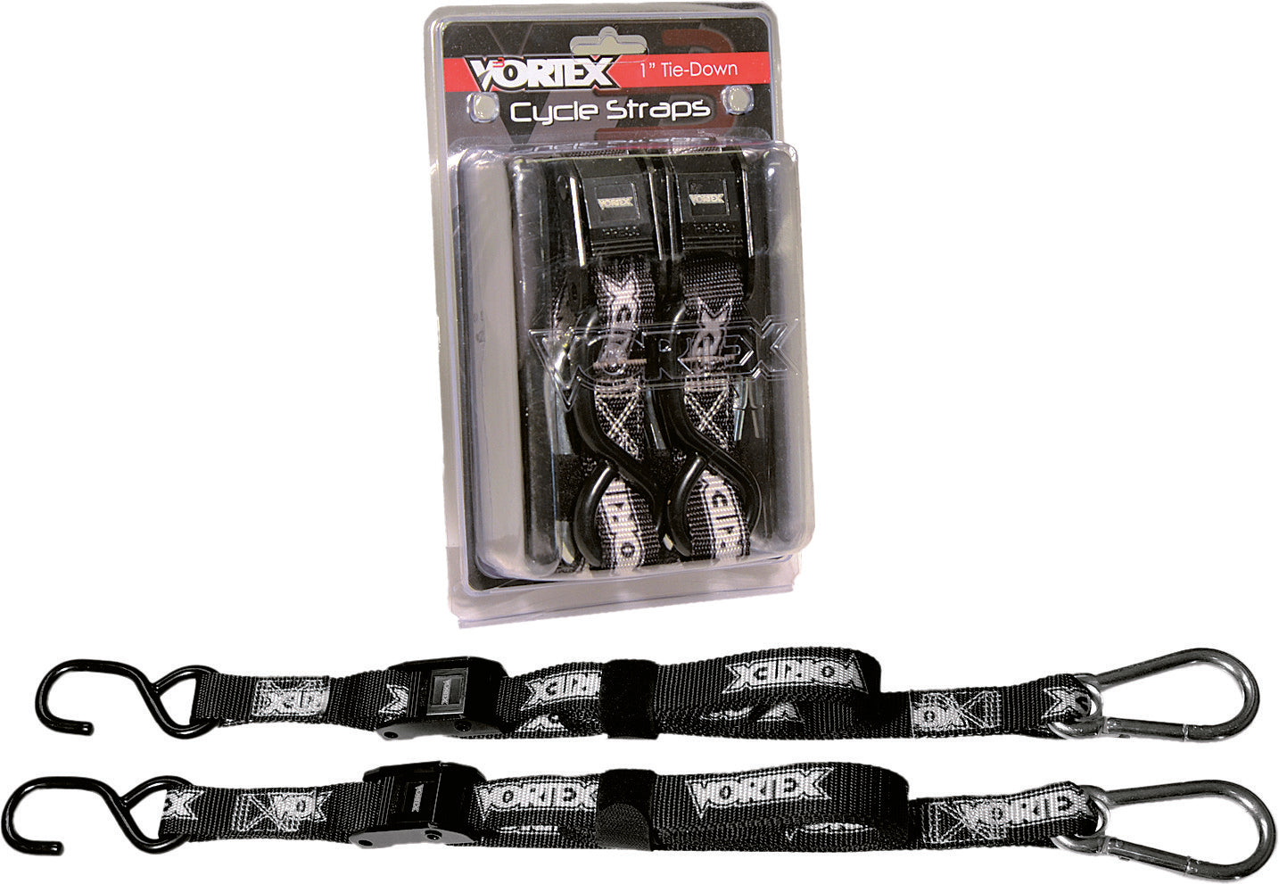 TIE DOWNS 1" 2/PK BLK