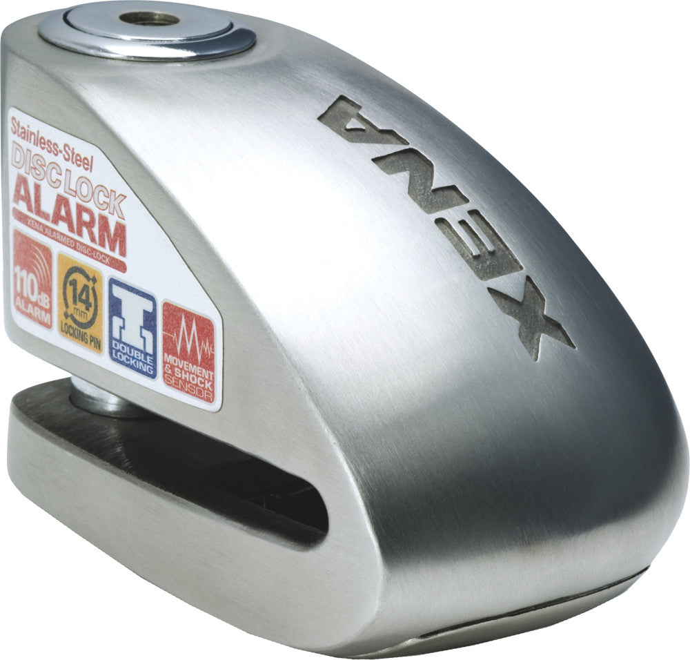 XX10 ALARM DISC LOCK 3.3" X 2.4" STAINLESS STEEL