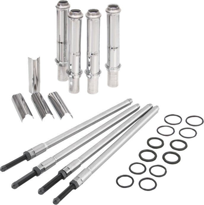 SPEEDY PUSHROD KIT W/COVERS CHROME, M8 17-24 (EXC.VVT)