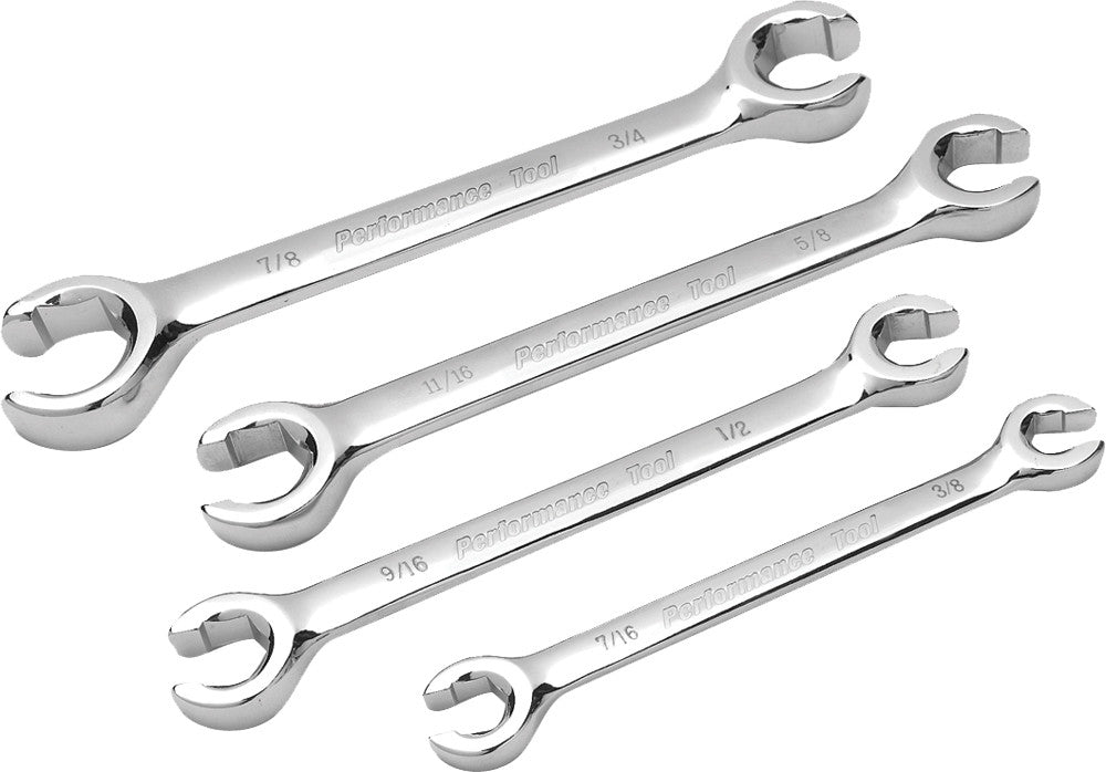 4 PC SAE FLARE NUT WRENCH SET