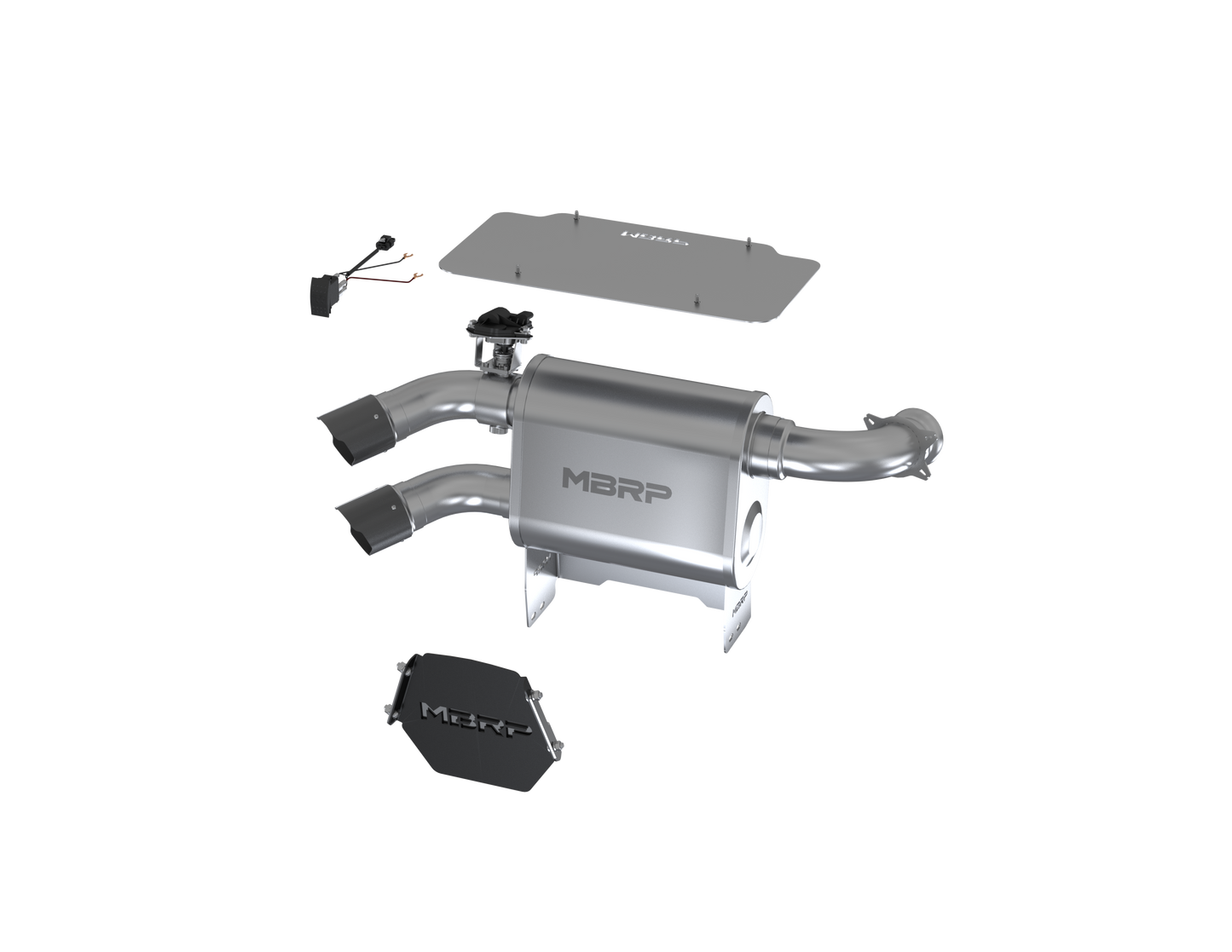 DUAL SLIP-ON SYSTEM W/ 3" ACTIVE EXHAUST CF TIP