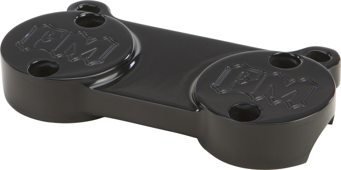 RISER TOP CLAMP BLACK W/GAUGE MOUNT TABS
