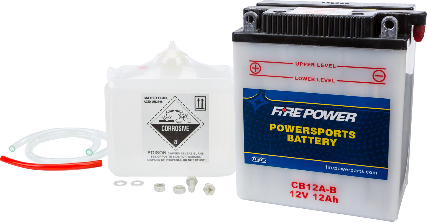 BATTERY W/ACID CB12A-B 12V HEAVY DUTY