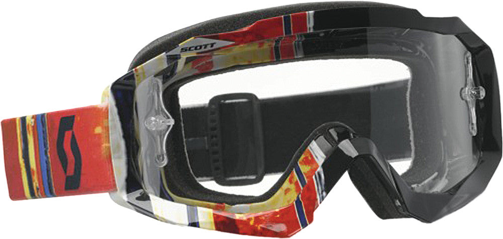 HUSTLE GOGGLE PIXEL BLACK/RED W/CLEAR LENS
