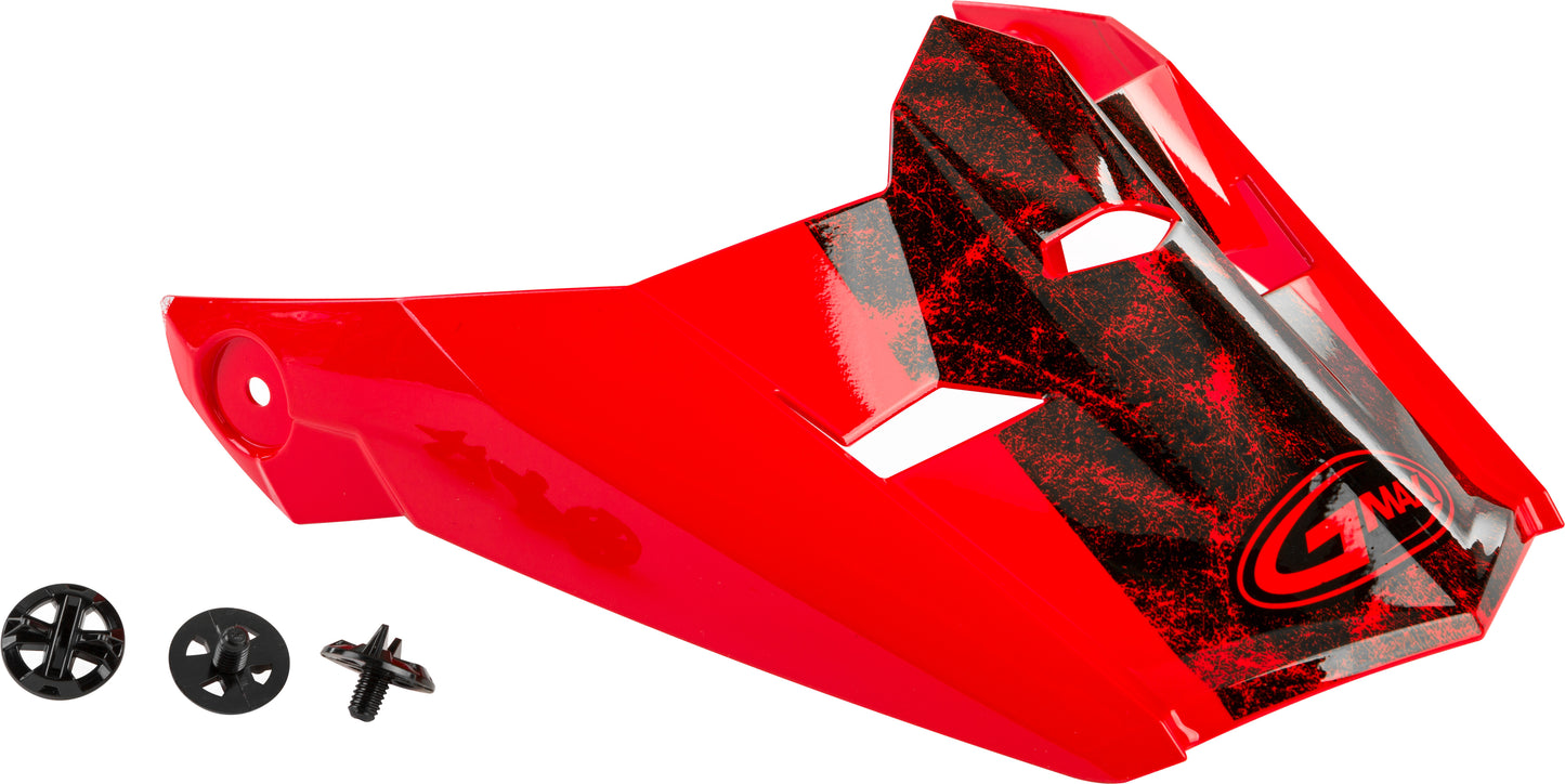 VISOR W/SCREWS DOMINANT MX-46 RED/BLACK/WHITE XS-SM